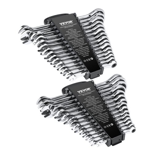 

VEVOR Jeu de Clés Mixtes 30PCs, Clés à Cliquet SAE 1/4"-1" et Métrique 8-24 mm, Ensemble de Clés en Acier Cr-V, avec Support de Rangement, pour Travaux Ménagers, Réparations Autos, Garage, Atelier