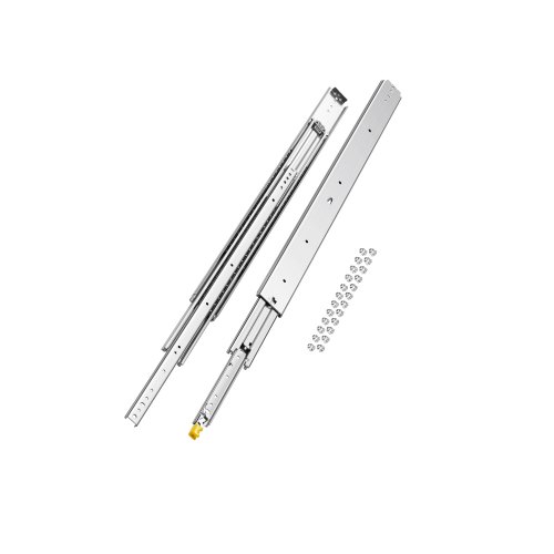 

VEVOR Glissière de tiroir à extension complète, 1 paire, coulisse de tiroir verrouillable, 1016 mm, capacité de charge 226,8 kg, rail coulissant à montage latéral avec roulement à billes et verrou