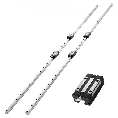 

VEVOR Rail de Guidage Linéaire HGR20 Rails Linéaires 2000 mm 2 PCS Blocs Roulement à Billes Intégrés 4 PCS, pour Bricolage Routeurs CNC Tours Fraiseuses Imprimantes 3D, Antirouille et Haute Précision