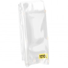 VEVOR Bâche Transparente PVC Imperméable avec Œillet Métal Jardin 2,4x3,7m 0,5mm
