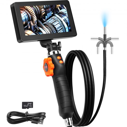 

VEVOR Caméra Endoscopique Endoscope Bidirectionnel Articulé 180° IPS 5" Zoom 8X