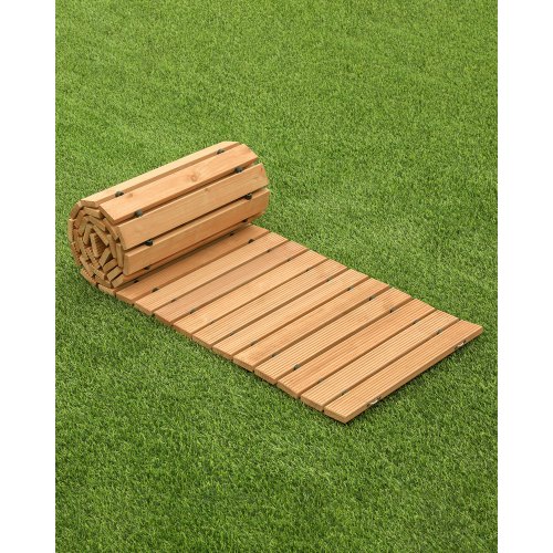 

VEVOR Chemin de Jardin en Bois, 727x43 cm, Allée de Jardin Droite Déroulante Antidérapante Décorative en Cèdre avec Connexion par Câble Métallique, pour Fêtes, Mariages, Cour, Terrasse, Extérieur