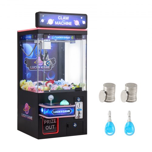 

VEVOR Machine à Pince Attrape Peluche Fête Foraine 60 W Jeu Arcade avec Effets Lumineux Sonores Mode Griffe s'Adapte aux Peluches 40-80 mm pour Salles de Cinéma, de Jeux Domestiques, Noir et Violet