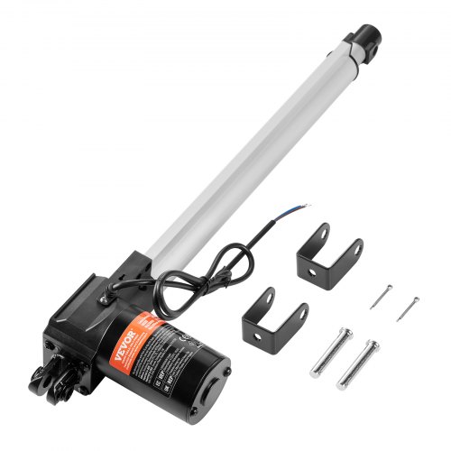 

VEVOR Actionneur Linéaire 12 V, Actionneur de Mouvement Linéaire Robuste 350 mm 6000 N 5 mm/s avec Support de Montage et Protection IP44 pour Portes Électriques, Machines Industrielles, Navires, Cargo