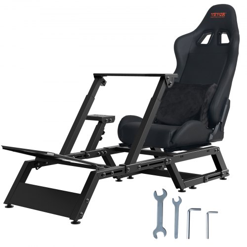 

VEVOR Support de Volant de Course Pré-installé Cockpit Simulation Course Simulateur Conduite Réglable Multi-positions Base Universelle Adaptée pour Logitech, Thrustmaster, Fanatec, Poste Pilotage PVC