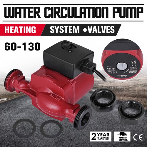 VEVOR Pompe de Circulation d'Eau LPS25-8 à 3 Vitesses pour Système de Chauffage à Eau Chaude