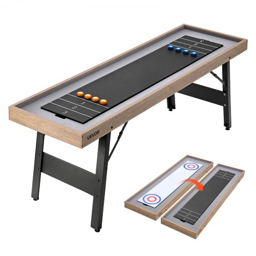VEVOR Table de Shuffleboard et de Curling 2-en-1 Kit de Jeu de Palets