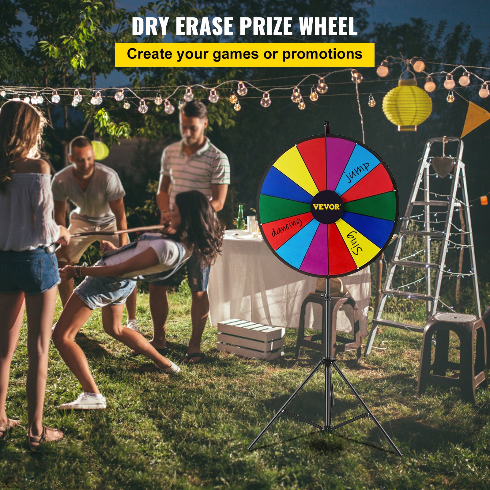VEVOR 18 Pouces Prize Wheel Roue De La Fortune 45 Cm Effaçable à - Foto 9