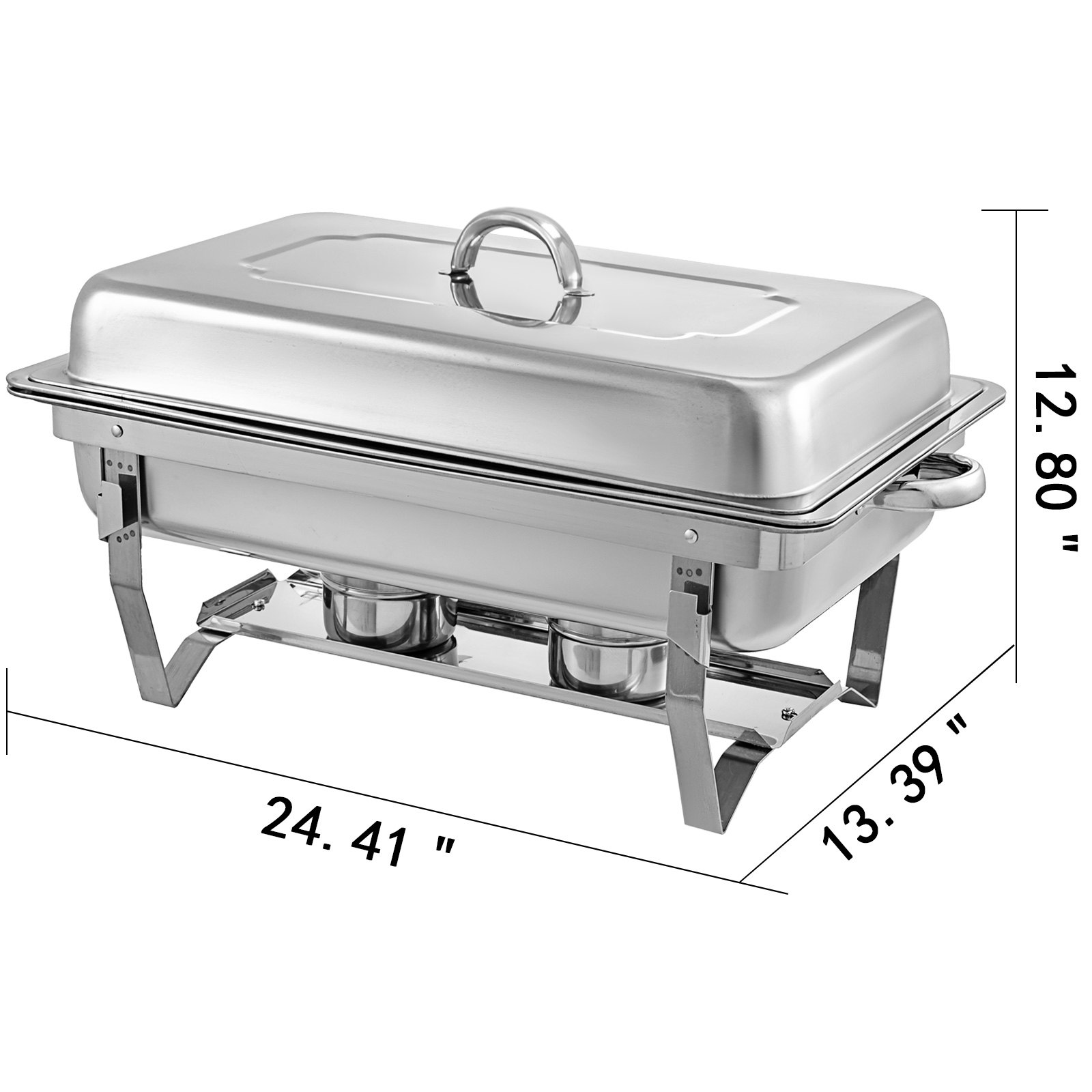 VEVOR ChauffePlat INOX 4PCS, Chafing Dish en Acier Inoxydable 9L