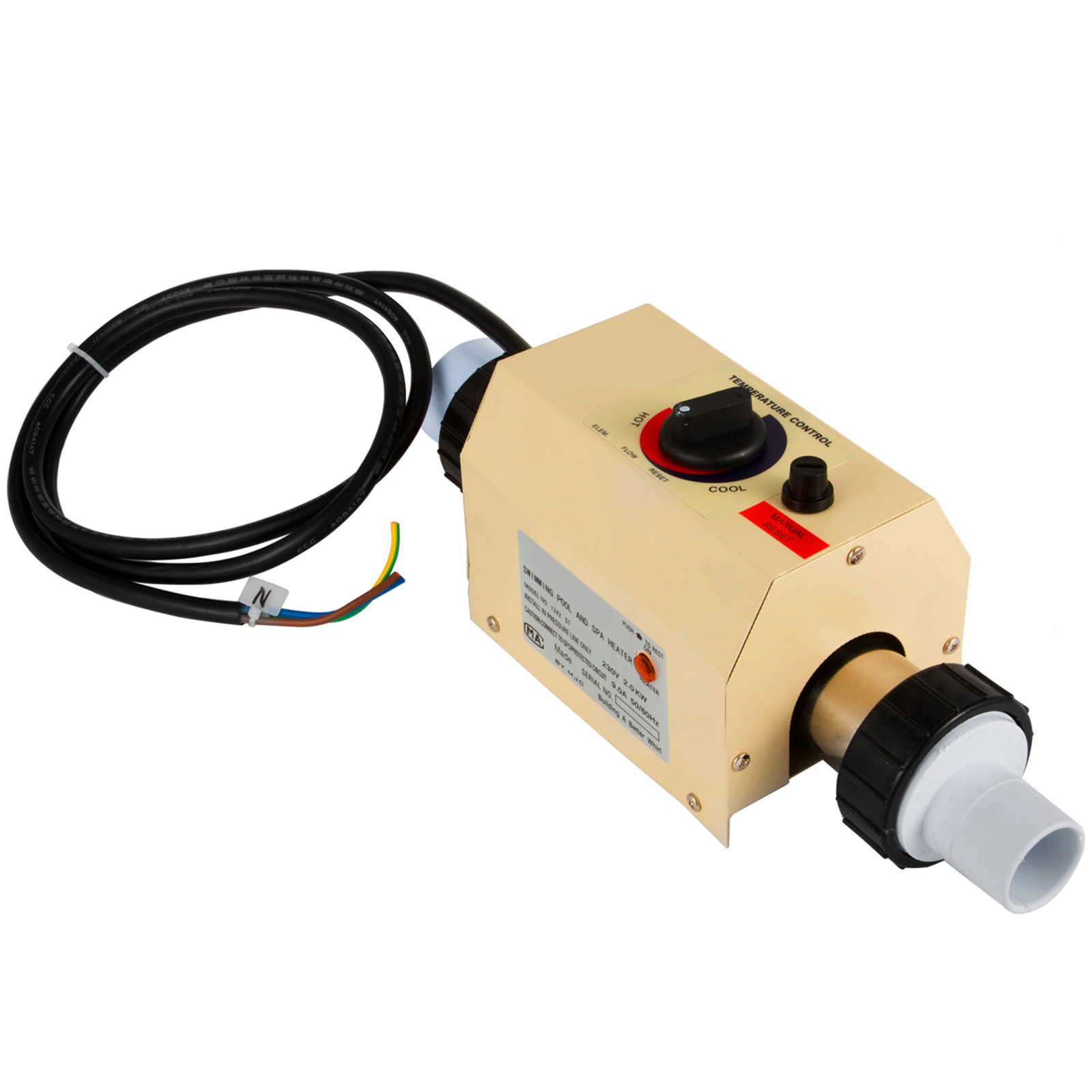 Chauffe-spa Swim & Fun 2kW - Pour Spa Jusqu'à 1000L | Avec Thermostat Et Sécurité Débit