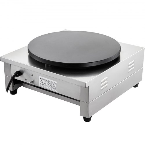 Crêpière Électrique 40 cm, Appareil à Crêpes Commercial à Double Tête, Machine à Crêpes Antiadhésive, Plaque Chauffante à Crêpes Plate 6000 W, Inox, avec Contrôle de la Température (Sans Prise) | FR