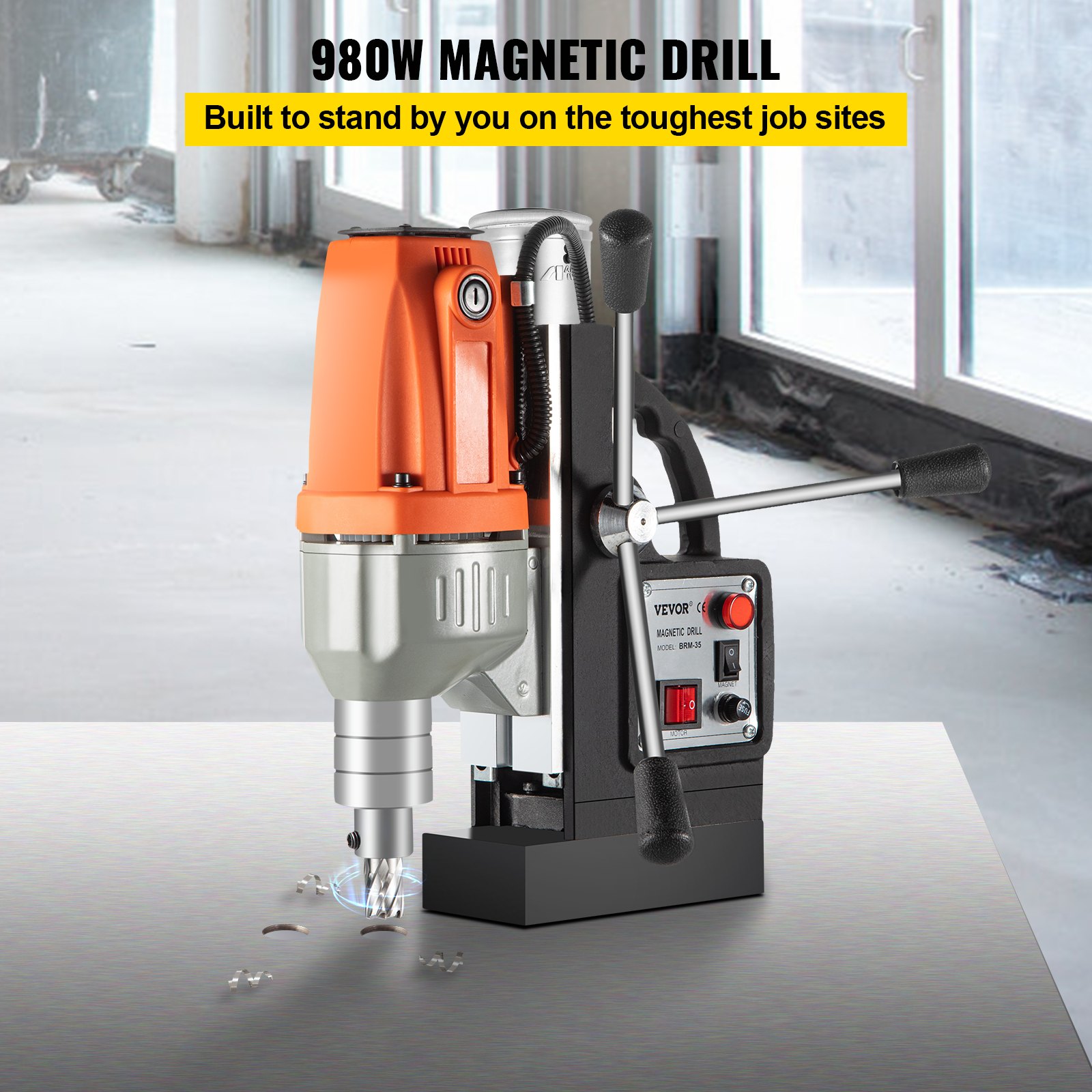 VEVOR Perceuse Magnétique 980W Carotteuse Magnétique BRM35 680tr/min
