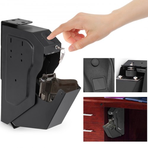 Coffre-Fort Biométrique VEVOR Pour 1 Pistolet - Empreinte Digitale + Clé + Code