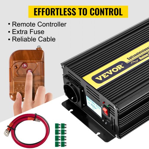 Convertisseur Pur Sinus VEVOR 3000W 12V Vers 220/230/240V - Onduleur Basse Fréquence Avec Protections Et écran LCD