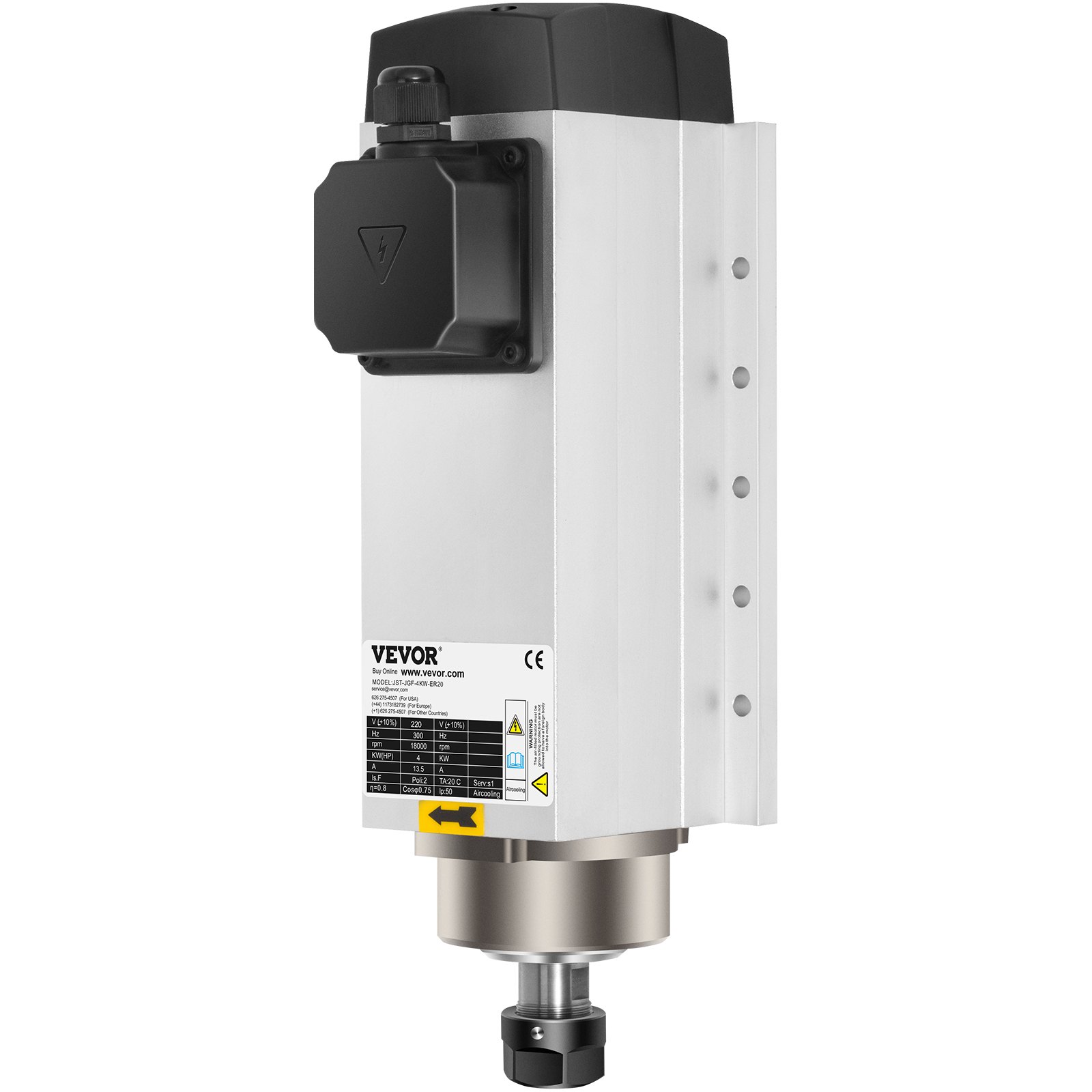 Moteur Broche Carrée 3 KW Refroidi Par Air – 18 000 Tr/min, ER20, 220V Pour CNC Gravure | Puissance 4HP