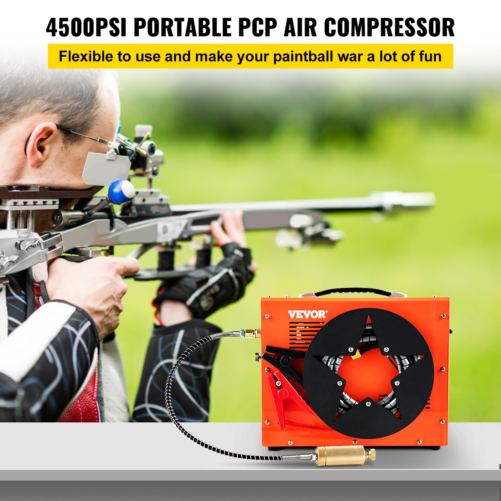 Compresseur PCP Portable 4500PSI 30 MPa Pompe Air Haute Pression 12v 230v Sans Huile Item 14645808