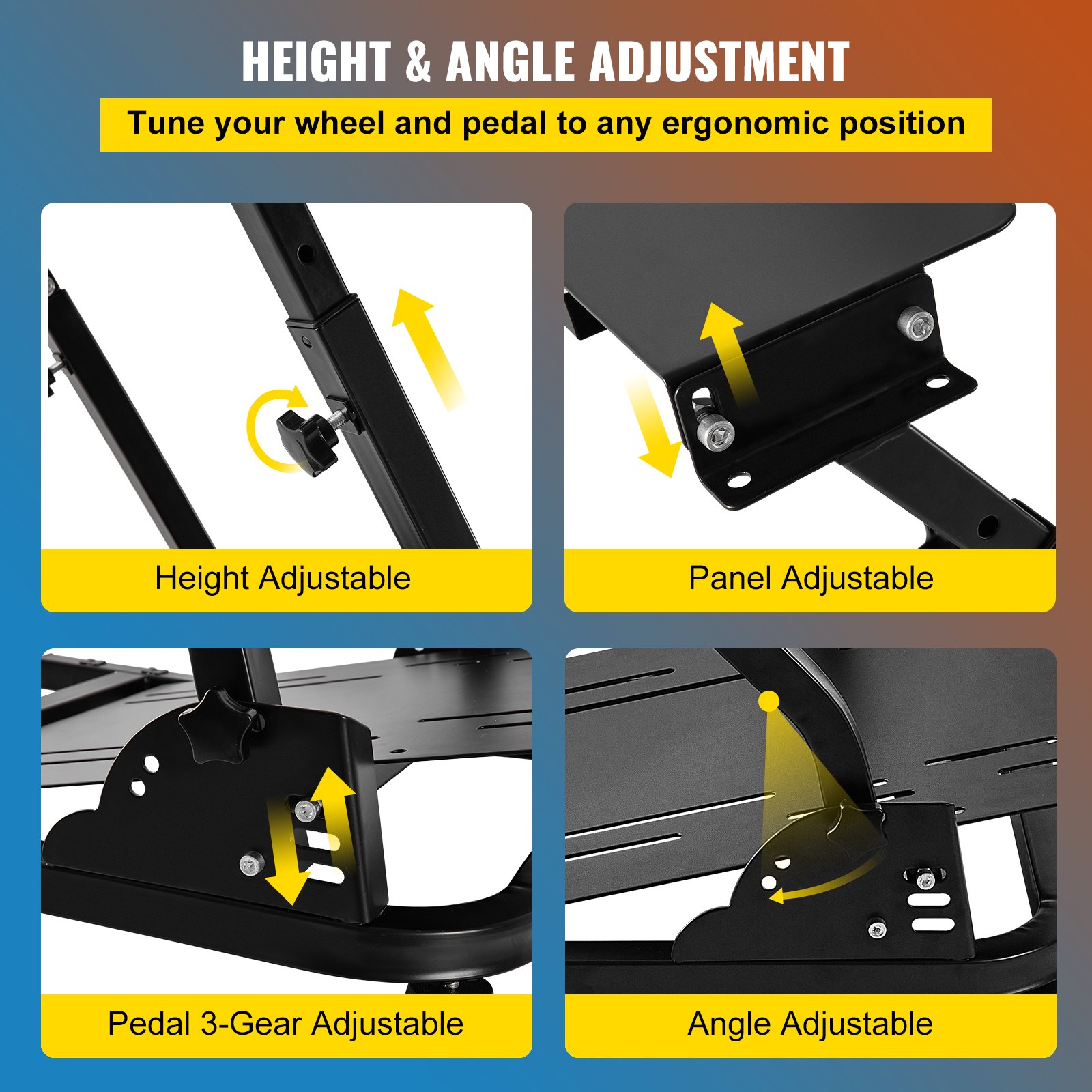 VEVOR G920 Racing Steering Wheel Stand Shifter Mount Fit For Logitech G27 G25 G29 Gaming Wheel Stand Wheel Pedals NOT Included Racing Wheel Stand In The Video Gaming Accessories Department At - Foto 11