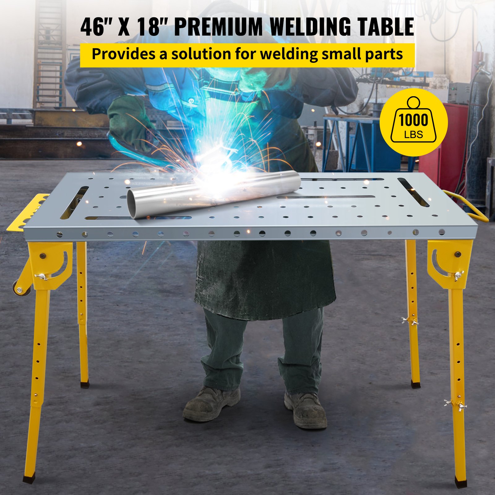 Table De Toupie D'établi 61x40 Cm VEVOR - Guide Réglable, Plateau MDF, Base Métal, Port Poussière