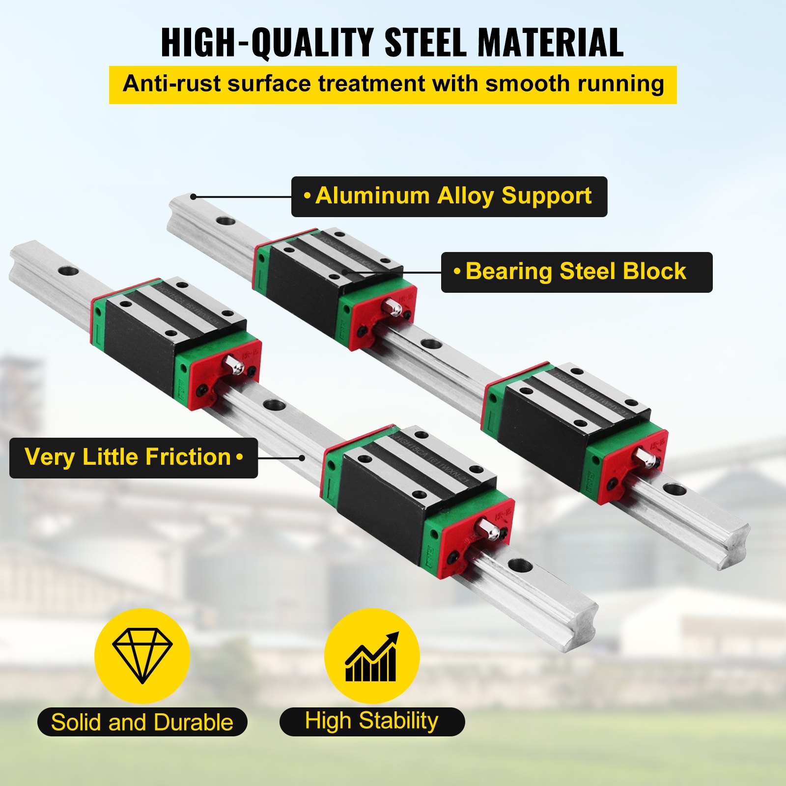 Linear Sliding Rail Guideway, 1pc LML7B Steel 200mm 300mm 500mm - View #2