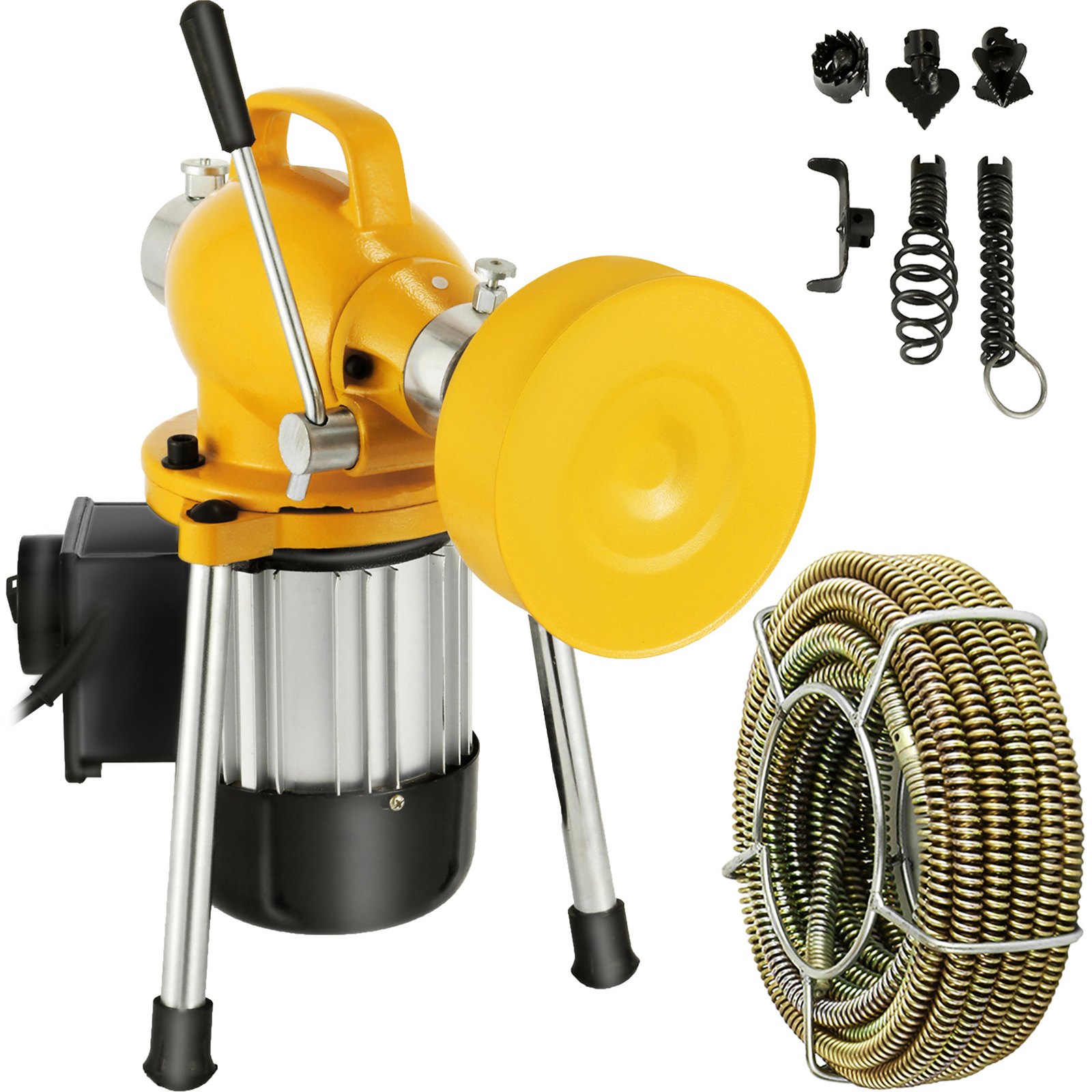 Câble De Nettoyage De Canalisation VEVOR 66 Pieds (20m) - Diamètre 5/8" - Pour Tuyaux De 20 à 100mm - Avec 7 Coupeurs - Professionnel