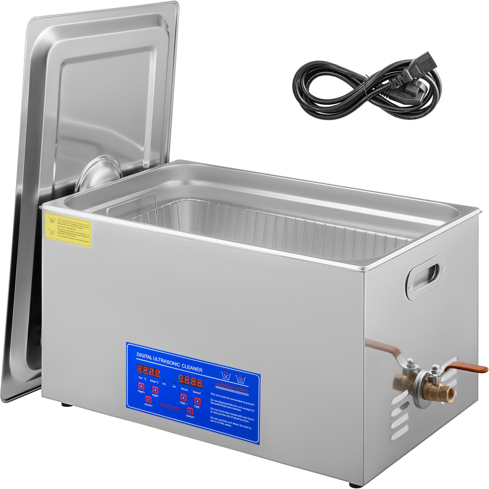 Nettoyeur à Ultrasons VEVOR 30L 480W - Avec Panier, Chauffage, Minuterie Numérique, Neuf