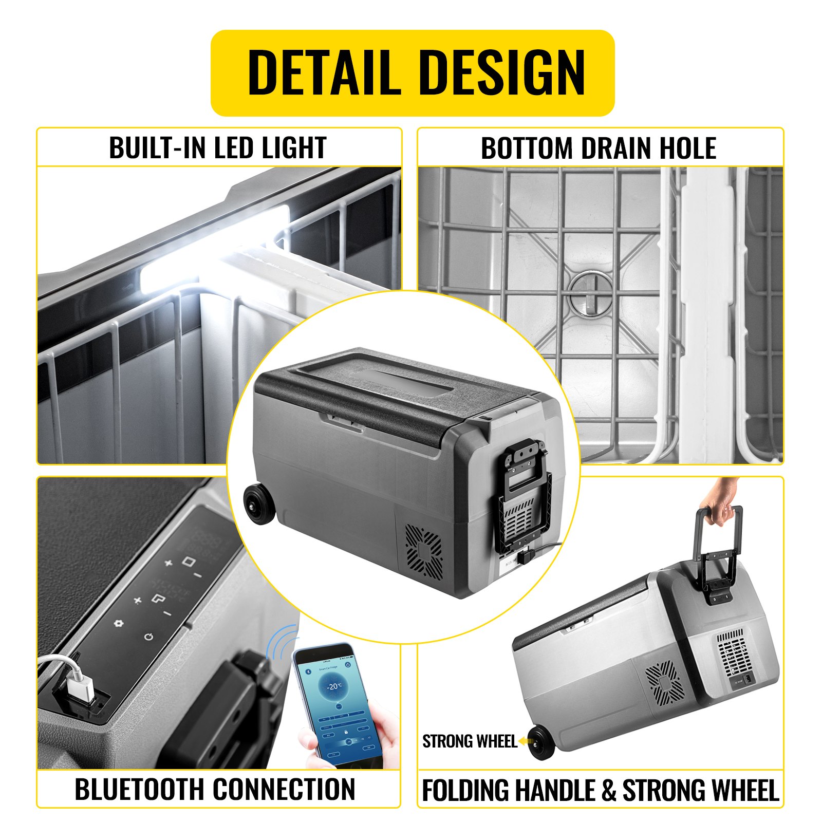 Glacière électrique 15L Portable - 12/24V Voiture + 220V Maison - Pour Camping, Voyages