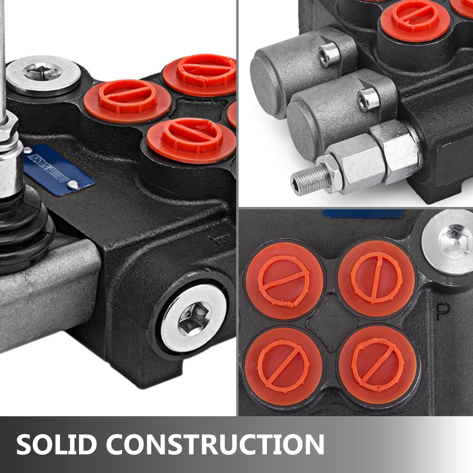 Valve Hydraulique 3 Spool 3600psi P40 - Contrôle Multivoies Réglable 60 L/min
