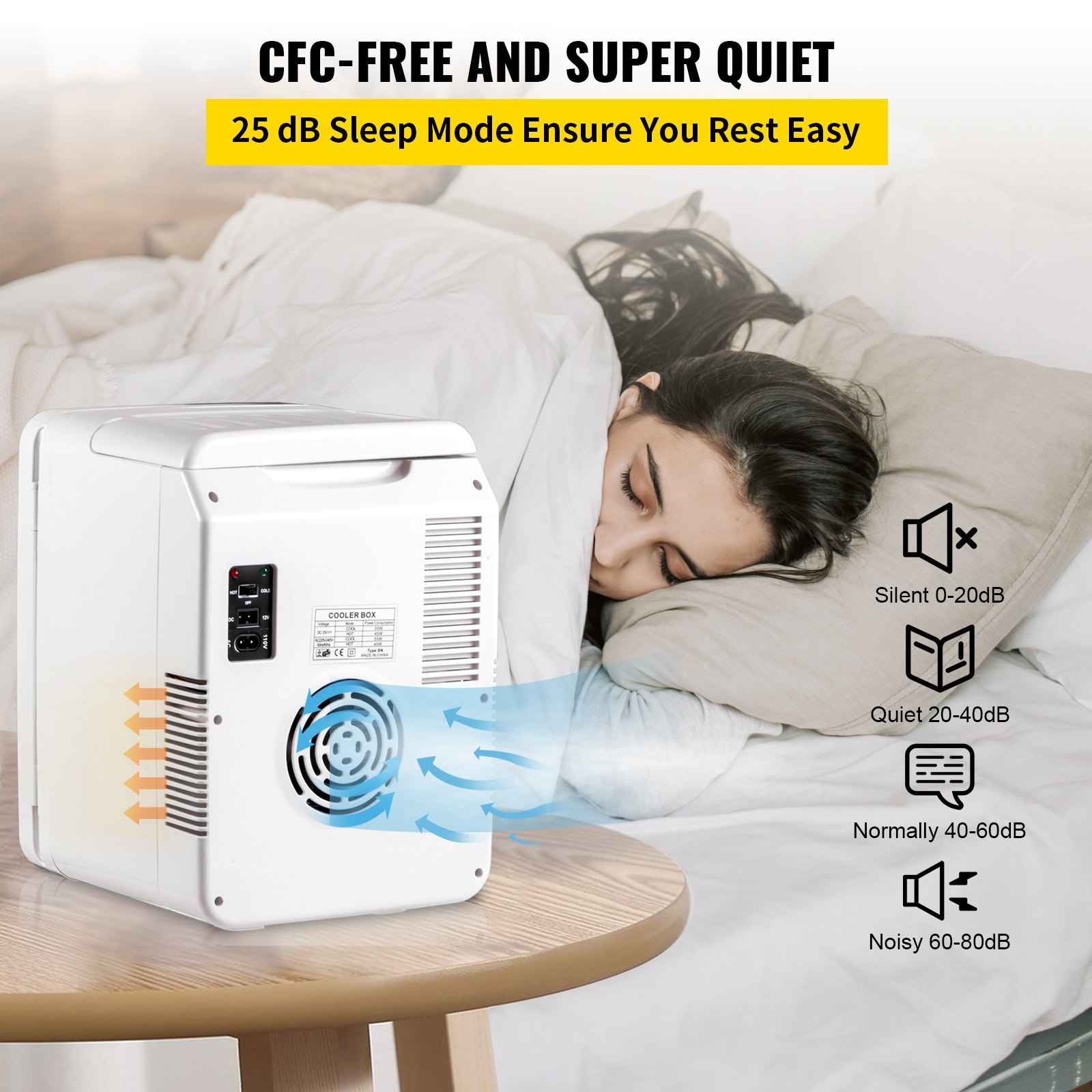 Mini Frigo De Chambre 10L, Mini Réfrigérateur 10 Litres 12V DC-220V AC