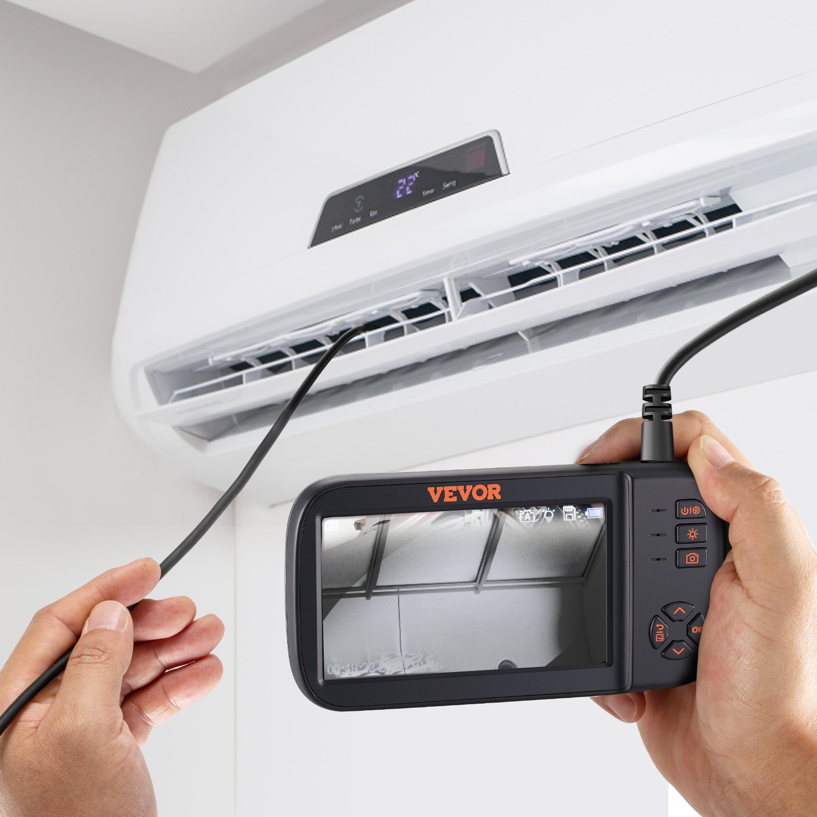 Caméra Endoscopique Industrielle ILIHOME T27 - Triple Lentille, Écran IPS 5", Câble 10m Détachable, Étanche IP67 - Parfaite Pour Inspection De Canalisation