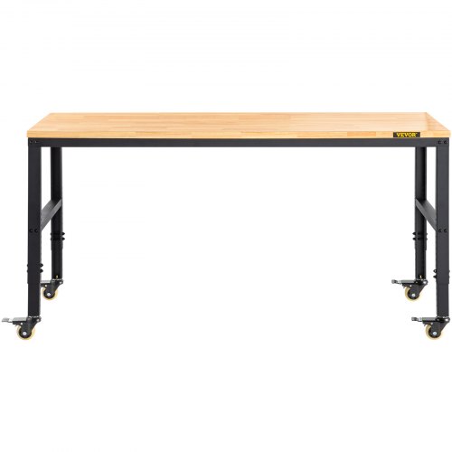 Établi Réglable En Hauteur VEVOR - Plan De Travail Chêne 122x61 Cm, Charge 907 Kg - Avec Panneau Perforé, Prises Et LED - 6