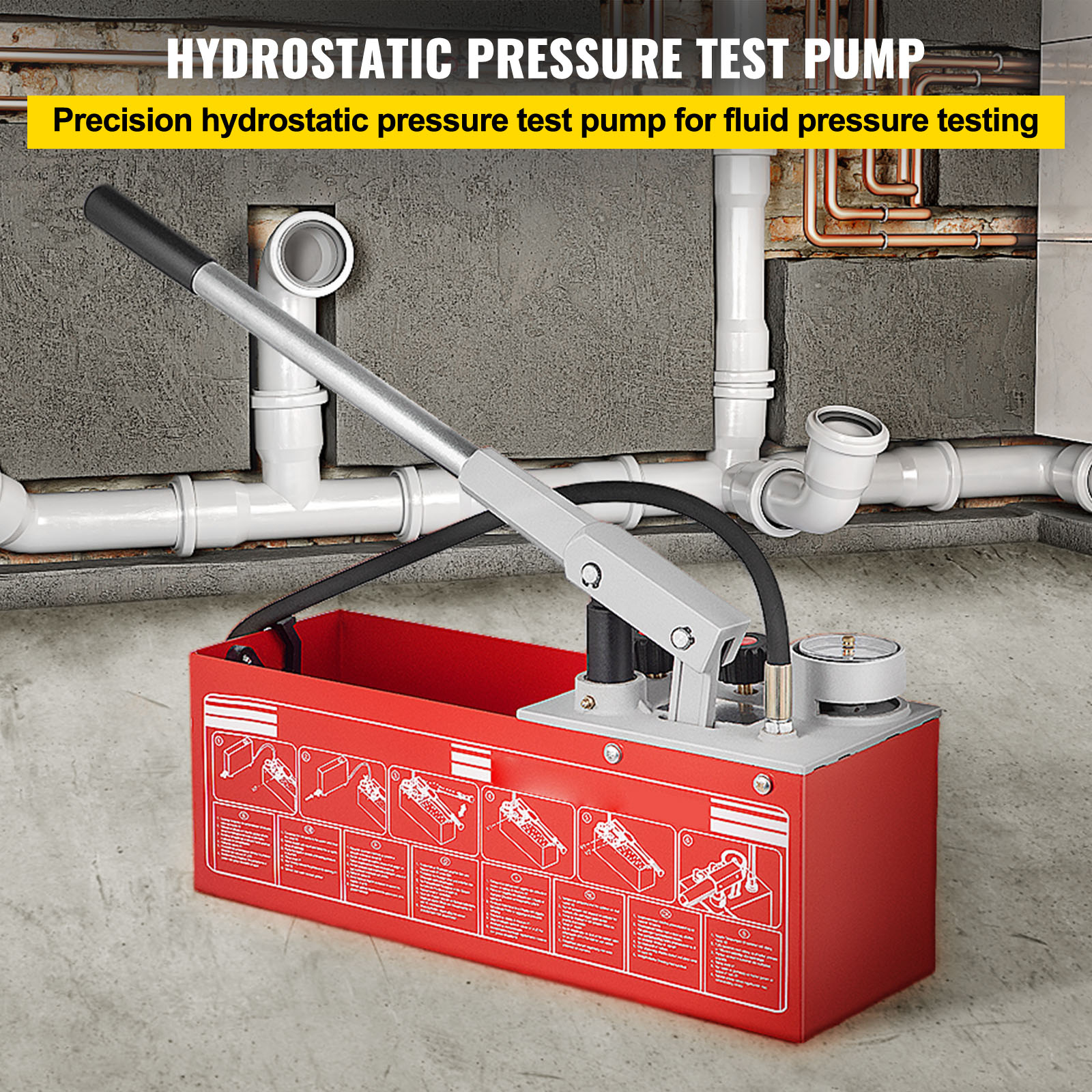 Pompe Test Pression Eau Pompe D'épreuve Hydraulique VEVOR 12L