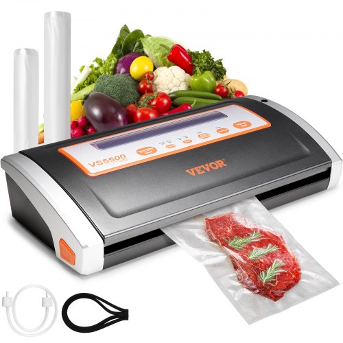 VEVOR Machine sous Vide pour Aliments Secs et Humides Scellement 30 cm x 2 5 mm 80 kPa Appareil de Mise sous Vide avec D coupeur Scelleuse sous Vide 2 Rouleaux de Sachets Inclus Fruits L gumes Viandes