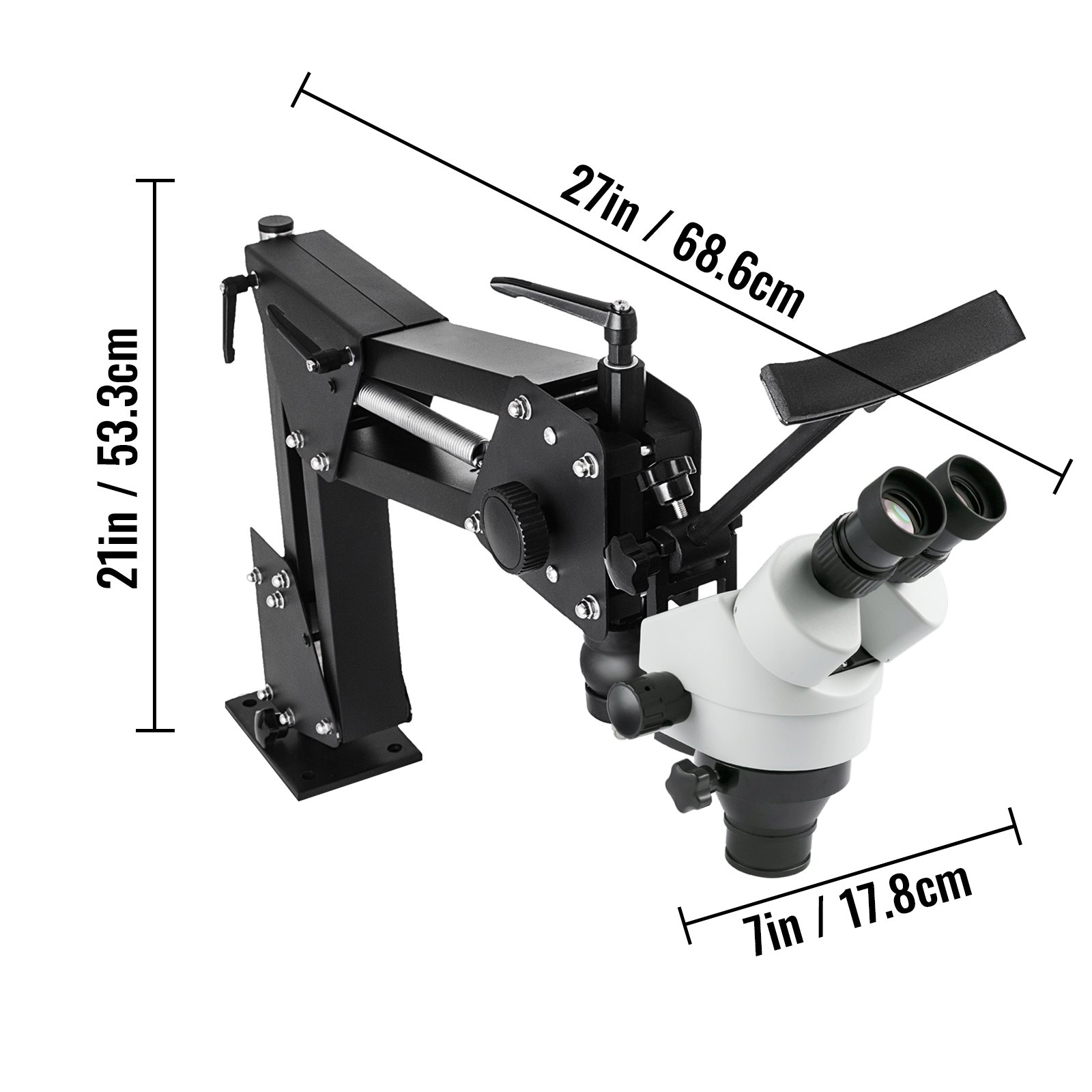 Microscope Bijoux VEVOR 7X-45X - Support Multidirectionnel Avec Anneau LED - Pour Joaillerie Et Horlogerie