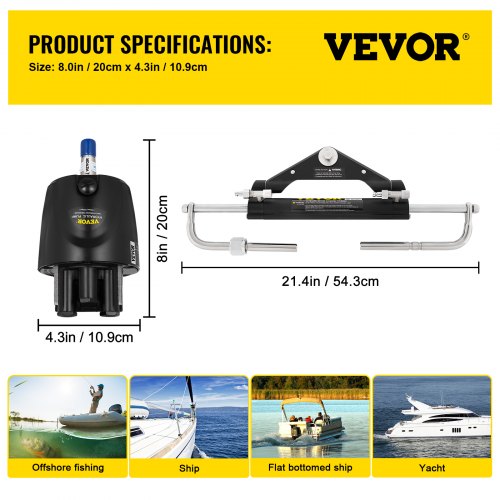 Cylindre De Direction Hydraulique VEVOR 300 CV - Pour Bateaux Hors-bord !