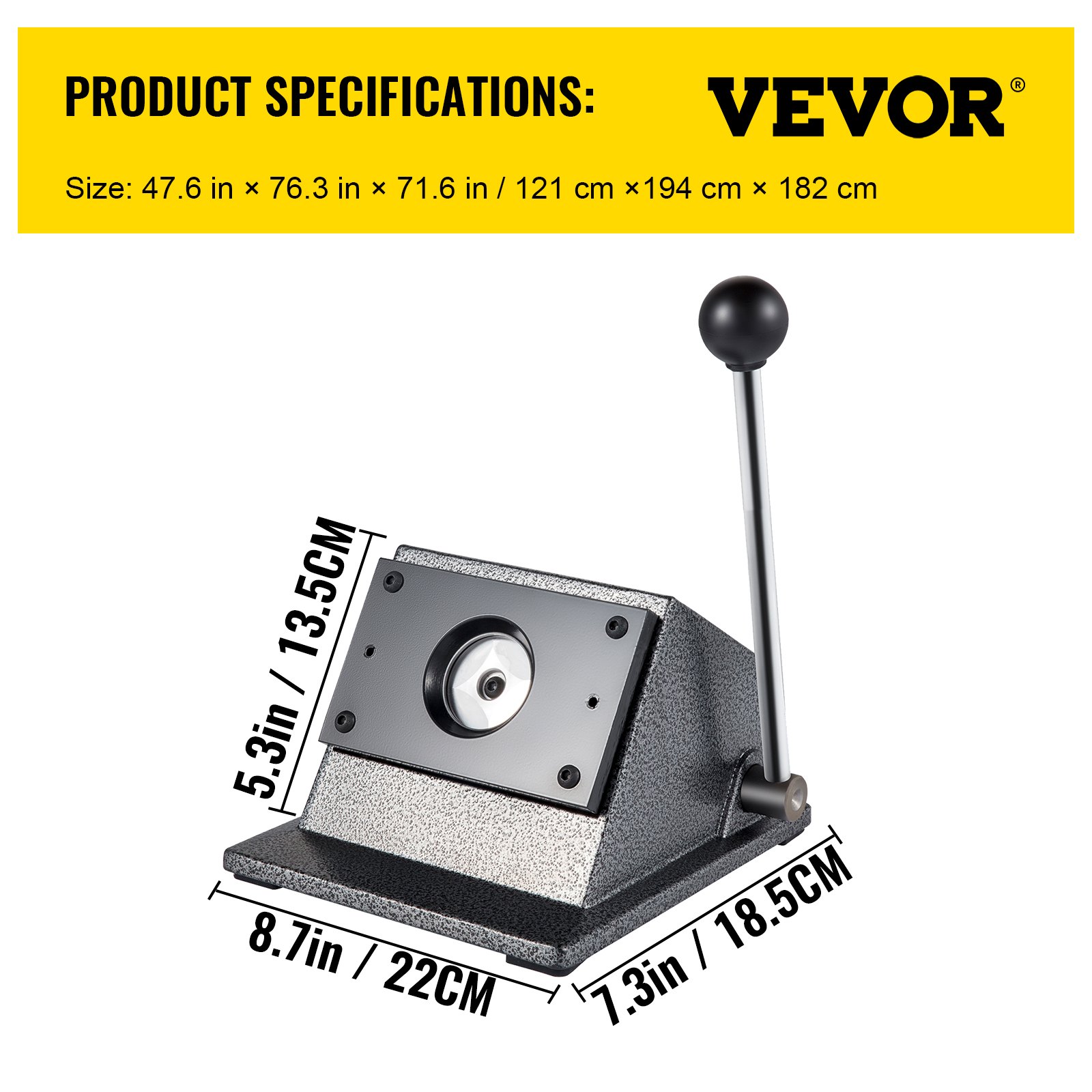 Machine à Boutons Tecre 2.25" – Avec Poinçon Graphique Press A Print, Robuste, Occasion