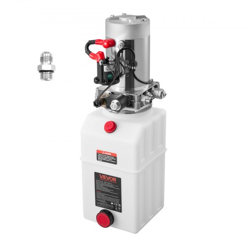 

VEVOR Centralina Idraulica Pompa Idraulica per Rimorchio Ribaltabile Azione Singola, Flusso 3,4 L/min, Pressione d'Olio 2320-2900 PSI, 12 V CC con Serbatoio in Plastica per Sollevatore Rimorchio