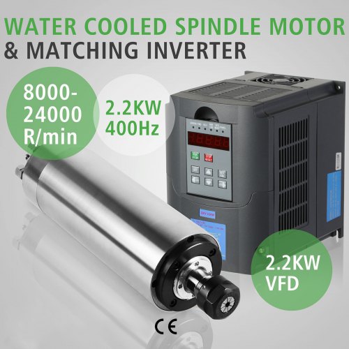 

2,2KW RAFFREDDATO AD ACQUA MOTORE PER MANDRINI ER20 Variatore di Frequenza