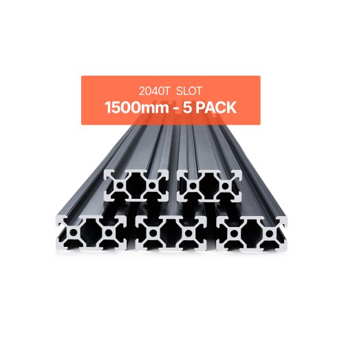 

VEVOR 5 Pezzi 2040 Guida Lineare T Estrusione Alluminio Anodizzato Nero 1500 mm