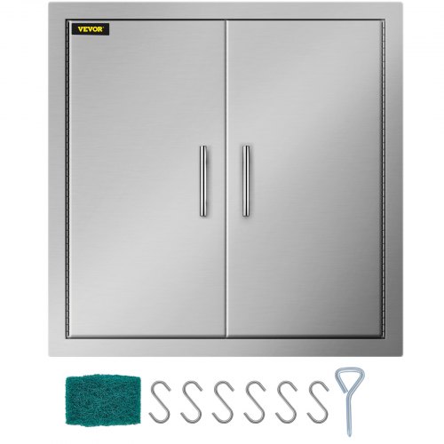 

VEVOR Porte da Cucina da Esterno da 31x31 Pollici, BBQ Island Door con 2 Porte, Porta in Acciaio Inox Doppia, Le Porte della Cucina per Barbecue alle Condizioni Meteorologiche