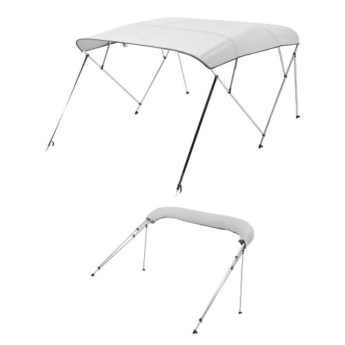 

VEVOR Tendalino per Barca a 4 Archi, Parasole in Poliestere 600D con Telaio in Lega di Alluminio, Tettoia Parasole Impermeabile con Borsa Portaoggetti, Larghezza 216 a 229 cm Grigio Chiaro
