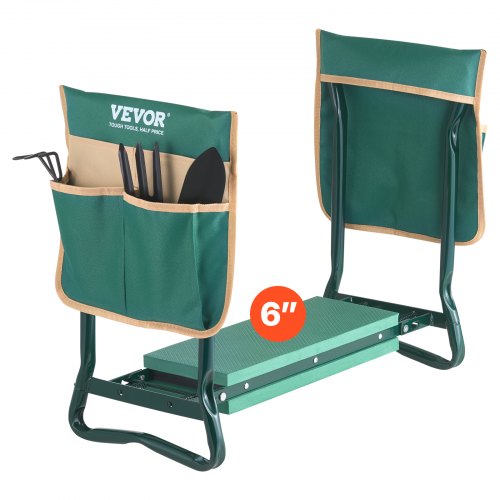 

VEVOR Inginocchiatoio Sedile da Giardino, 152 mm Larghezza, Sgabello Robusto Giardino Pieghevole con 2 Borse per Attrezzi, Allevia Dolore al Ginocchio alla Schiena, Panca Giardino Portatile