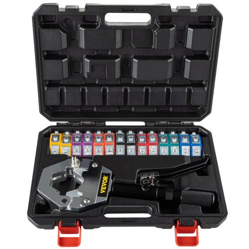 

VEVOR Pinze Crimpatura Idraulica con 7 Stampi, Cassetta di Crimpatura Idraulica, Strumento Set Crimpatura Idraulica da 8kg, Strumento Set di Compressione Idraulica Pressa a Mano Idraulica per Tubi
