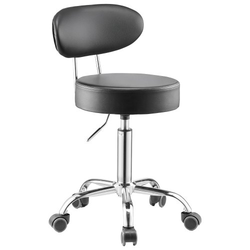 

VEVOR Sgabello da Officina con Schienale Sgabello da Lavoro con Ruote Nero