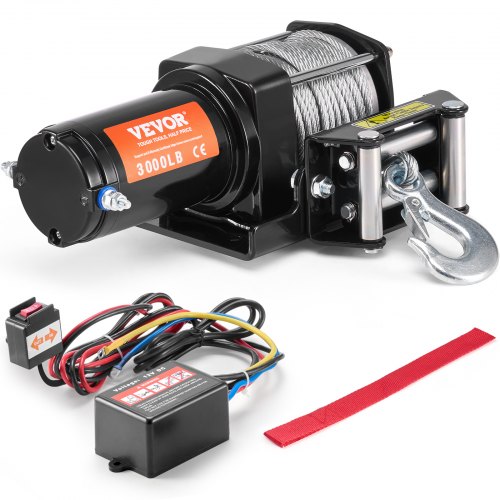 

VEVOR Verricello Elettrico, Capacità di Tiro della Linea 1361 kg Verricello ATV/UTV 12 V CC Φ0,5 x 1188,7 cm 7 Fili Cavo in Acciaio Rullo Passacavo Telecomando Cablato, per Traino UTV ATV Fuoristrada