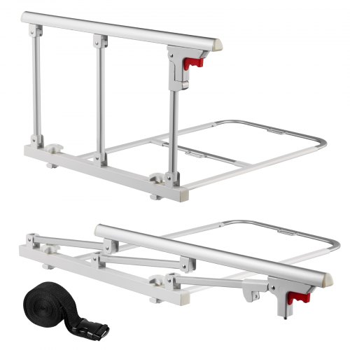 

VEVOR Sponda Letto Pieghevole per Anziani, Sponda di Supporto per il Letto da 70 cm in Metallo con Cinghia di Fissaggio, Bastone da Comodino con Tubo Regolabile in Altezza, King, Queen
