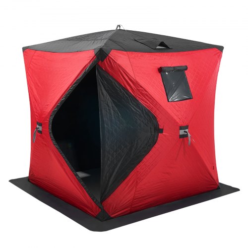 

VEVOR Tenda da Pesca sul Ghiaccio 1,8 x 1,8 x 2 m Rifugio Portatile per Pesca sul Ghiaccio per 3-4 Persone, Isolamento Termico, Tessuto Oxford con Ancore, Corde, Borsa Trasporto, per Pesca Invernale