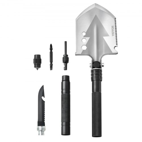 

VEVOR Pala da Sopravvivenza, Pala da Campeggio Pieghevole Multiutensile, Pala Compatta Portatile, Multifunzione per Attività all'Aperto, Sopravvivenza 602 x 125 x 34 mm