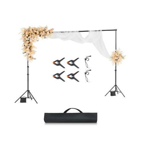 

VEVOR Supporto per Fondale Fotografico Regolabile, Tessuto per Fondale 300 x 300 cm Supporto per Fondale Portatile con 2 Treppiedi, Supporto per Schermo per Fotografia di Prodotto Fotografia in Studio