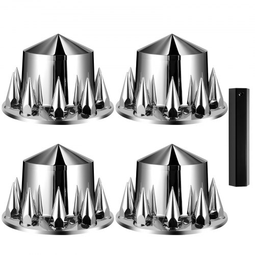 

VEVOR Coprimozzo per Asse Posteriore 4 Pezzi, Copriasse con Punte per Semirimorchi in ABS Zincato, Coprimozzo Ruota Posteriore Per Auto, Strumenti di Installazione Inclusi Set Completo Argento Chiaro