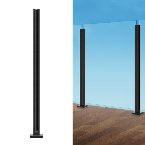 

VEVOR Morsetto per Vetro, Staffa per Ringhiera in Vetro Altezza 1050 m Spessore 10 mm-12 mm Morsetto per Montaggio su Vetro in Acciaio Inossidabile 304, per Balcone, Giardino, Terrazza, Scale, Nero